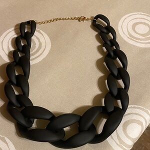 Young Fabulous & Broke Matte Black Necklace with Gold Chain